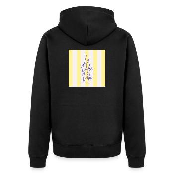 Minimalist LA DOLCE VITA Graphic Tee Design - Veste à capuche bio Premium Unisexe - noir - Dos - Nico (187cm)