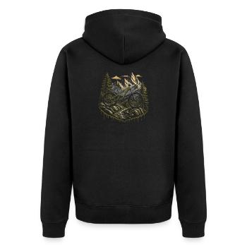 Mountain Bike MTB Alps Trail Enduro Mountains - Unisex Premium Organic Zip Hoodie - black - Back - Nico (187cm)