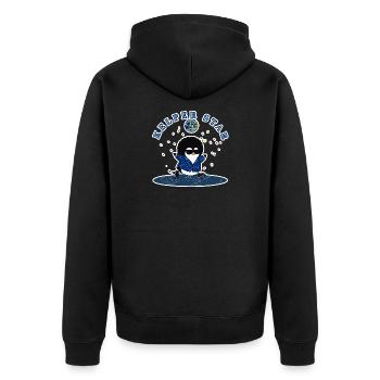 Falklandinseln Cooler Disco-Pinguin Schnee-Schlittschuhläufer - Unisex Premium Bio Zip Hoodie - Schwarz - Hinten - Nico (187cm)