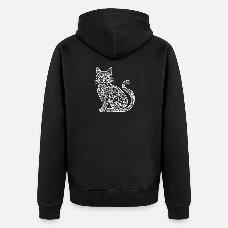 Croquis du chat - Veste à capuche bio Premium Unisexe - noir