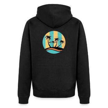 Beach Circle - Unisex Premium Organic Zip Hoodie - black - Back - Nico (187cm)
