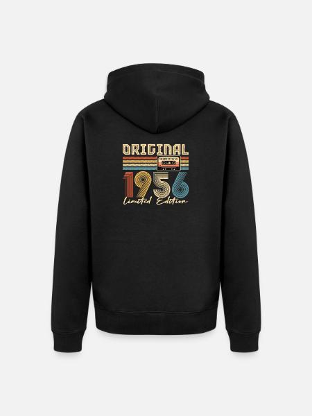 70e anniversaire, 70 ans - Veste à capuche bio Premium Unisexe - noir