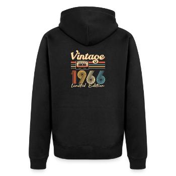60th birthday - Unisex Premium Organic Zip Hoodie - black - Back - Nico (187cm)