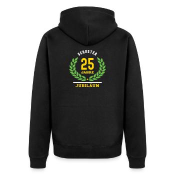 Schuster Jubiläum 25 Jahre 25 jähriges Jubilaeum - Unisex Premium Bio Zip Hoodie - Schwarz - Hinten - Nico (187cm)