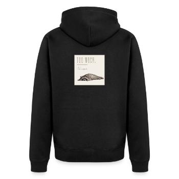 Too Much Funny Raccoon - Unisex Premium Bio Zip Hoodie - Schwarz - Hinten - Nico (187cm)