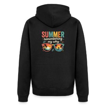 L’été se souvenant de mon pourquoi - Veste à capuche bio Premium Unisexe - noir - Dos - Nico (187cm)