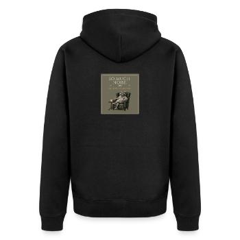 Too Much Noise Funny Raccoon - Unisex Premium Bio Zip Hoodie - Schwarz - Hinten - Nico (187cm)