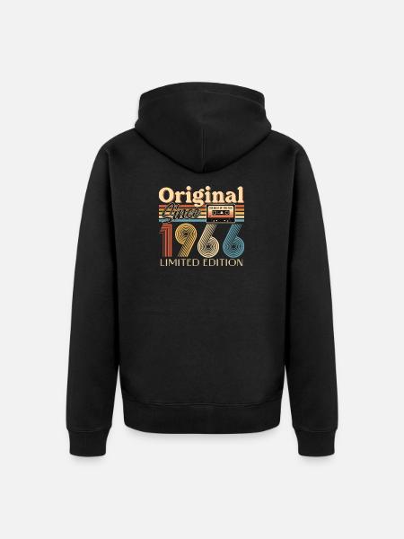 60th birthday, 60 years - Unisex Premium Organic Zip Hoodie - black