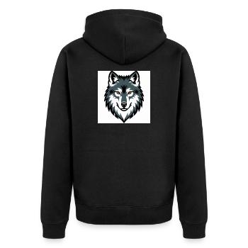 Wolf Graphic Emblem - Unisex Premium Bio Zip Hoodie - Schwarz - Hinten - Nico (187cm)