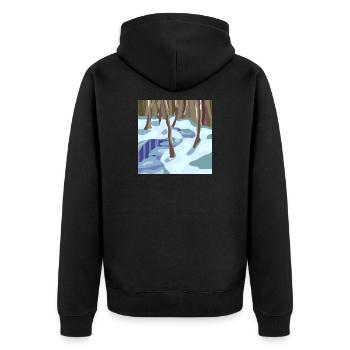 Winter Forest in Cold Shades - Unisex Premium Organic Zip Hoodie - black - Back - Nico (187cm)