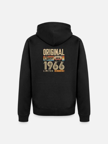 60th birthday, 60 years - Unisex Premium Organic Zip Hoodie - black