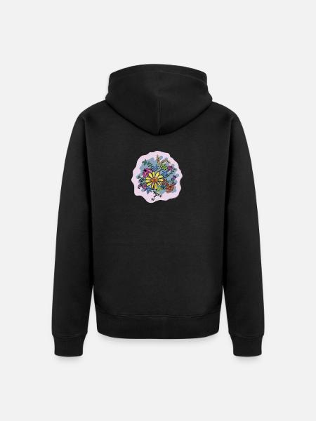 Illustration de bouquet de fleurs coloré - Veste à capuche bio Premium Unisexe - noir