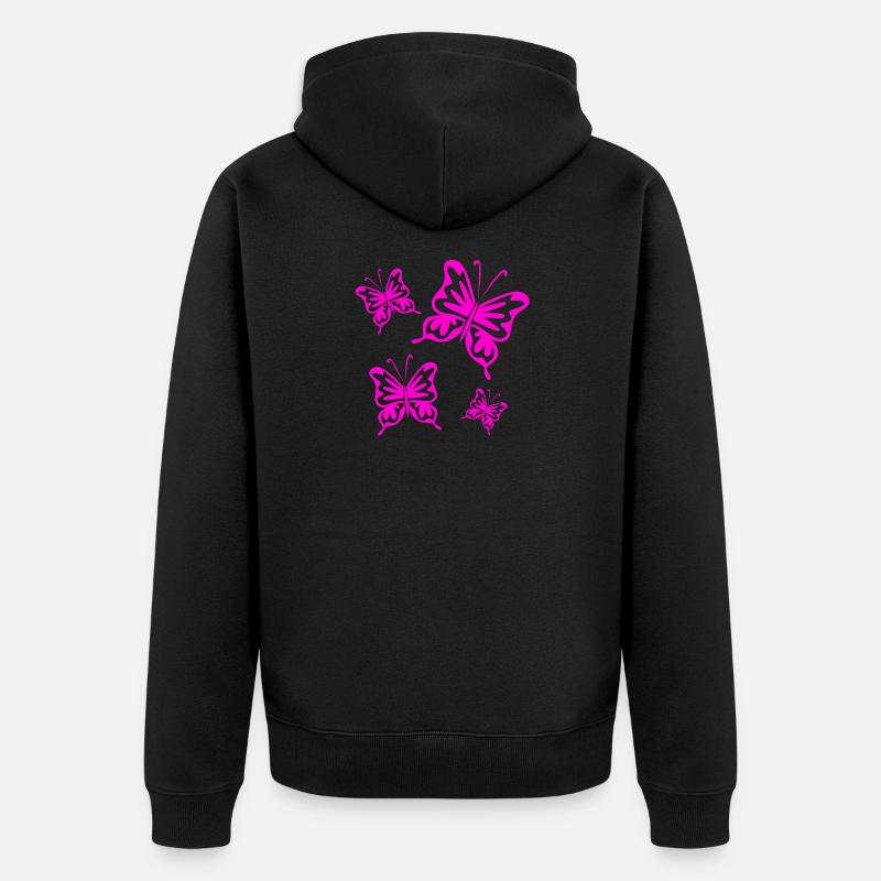 Schmetterlinge - Unisex Premium Bio Zip Hoodie - Schwarz