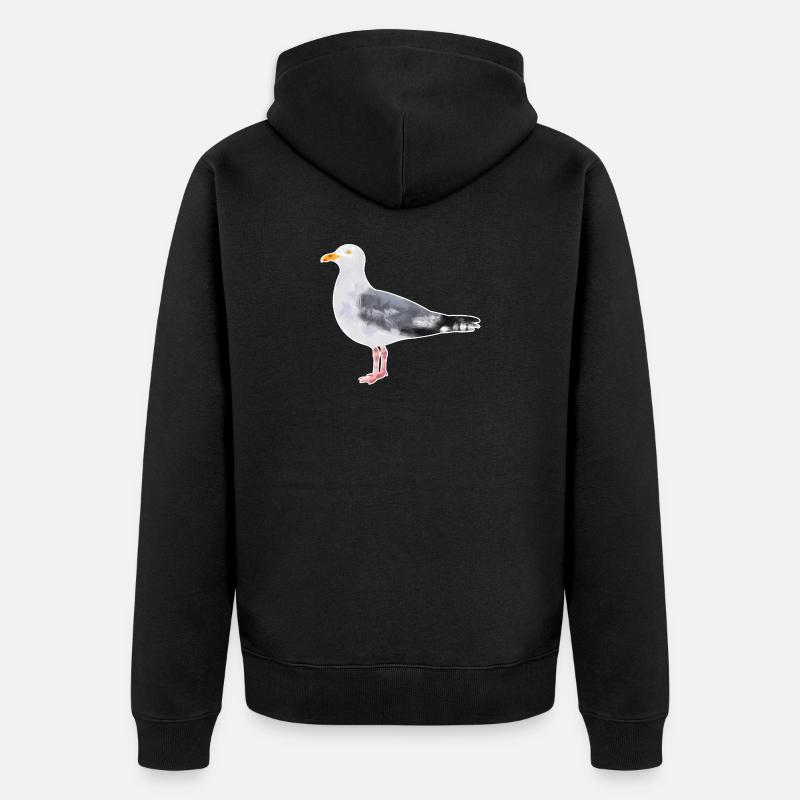 Mouette argentée.1 - Veste à capuche bio Premium Unisexe - noir