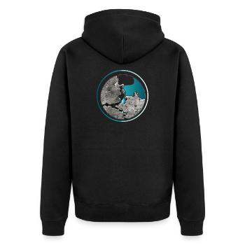 Fragment Sacré – Relique de la Lune Oubliée - Veste à capuche bio Premium Unisexe - noir - Dos - Nico (187cm)
