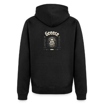 Portrait du dieu ancien de la Grèce - Veste à capuche bio Premium Unisexe - noir - Dos - Nico (187cm)