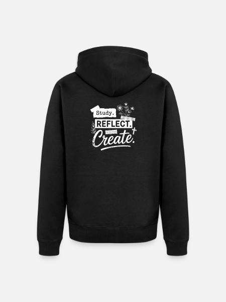 Study. Reflect. Create. - Unisex Premium Organic Zip Hoodie - black