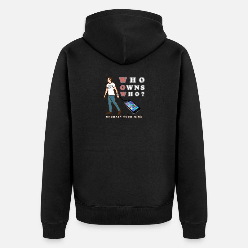 Qui possède qui ? Détache ton esprit - Veste à capuche bio Premium Unisexe - noir