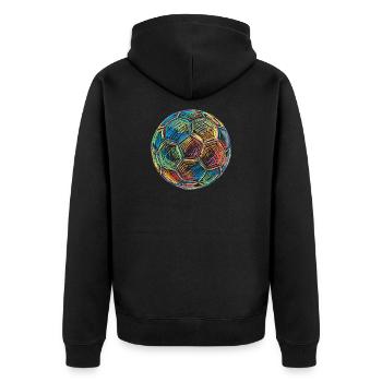 Ballon de football Football Football Dessin Graphique coloré - Veste à capuche bio Premium Unisexe - noir - Dos - Nico (187cm)