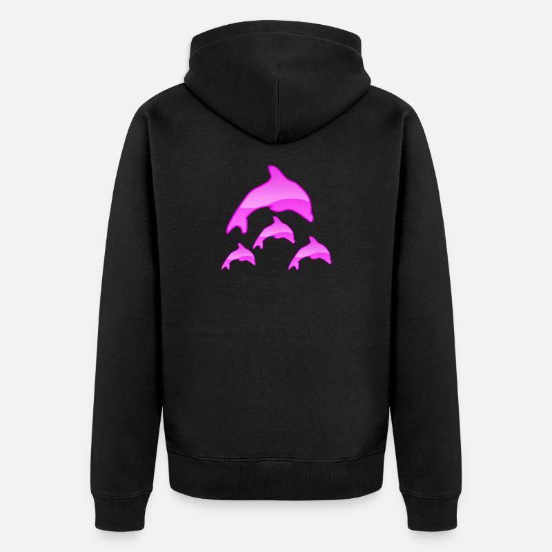 Dauphins - Veste à capuche bio Premium Unisexe - noir