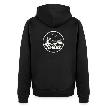 Phoques de la mer du Nord, plage des phoques Amour côtier - Veste à capuche bio Premium Unisexe - noir - Dos - Nico (187cm)