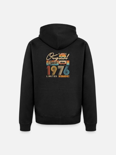 50e anniversaire, 50 ans - Veste à capuche bio Premium Unisexe - noir
