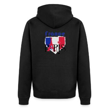 Paris Bleu Rouge et Cœur - Eiffel - Veste à capuche bio Premium Unisexe - noir - Dos - Nico (187cm)