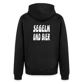 Segeln - Unisex Premium Bio Zip Hoodie - Schwarz - Hinten - Nico (187cm)