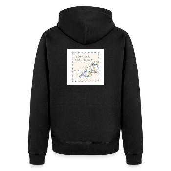 Costiera Amalfitana Küstenzauber - Unisex Premium Bio Zip Hoodie - Schwarz - Hinten - Nico (187cm)