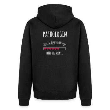 Pathologin Ausbildung Medizinstudium Ärztin - Unisex Premium Bio Zip Hoodie - Schwarz - Hinten - Nico (187cm)