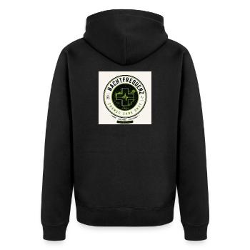 Night Frequency Cosmic Care Unit - Unisex Premium Organic Zip Hoodie - black - Back - Nico (187cm)