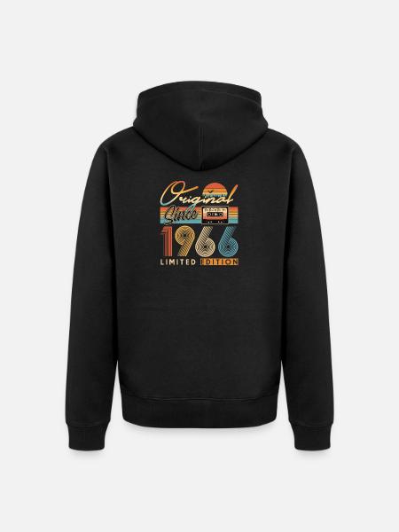 60th birthday, 60 years - Unisex Premium Organic Zip Hoodie - black