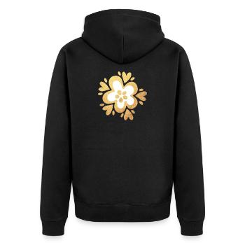 Yoga Fleur d’or Flower Power Namasté Luxury Yogi - Veste à capuche bio Premium Unisexe - noir - Dos - Nico (187cm)