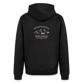 Heinatliebe  - Südtirol  - Dolomiten  - Unisex Premium Bio Zip Hoodie - Schwarz - Hinten - Nico (187cm)