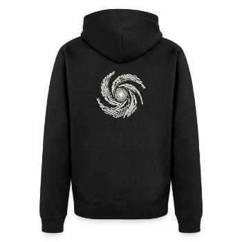 Whirling White Spiral Galaxy - Unisex Premium Organic Zip Hoodie - black - Back - Nico (187cm)