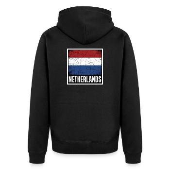 Dutch Flag | Vintage Made In The Netherlands Gift  - Veste à capuche bio Premium Unisexe - noir - Dos - Nico (187cm)