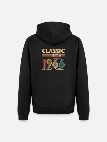 60th birthday, 60 years - Unisex Premium Organic Zip Hoodie - black