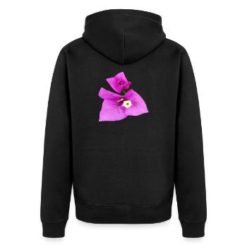 Vibrant_Magenta_Bougainvillea_Flower - Unisex Premium Bio Zip Hoodie - Schwarz - Hinten - Nico (187cm)