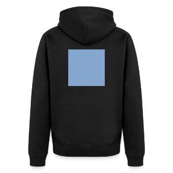 Modèle de texture de fond bleu Personnaliser - Veste à capuche bio Premium Unisexe - noir - Dos - Nico (187cm)