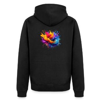 Colour explosion splashes - Unisex Premium Organic Zip Hoodie - black - Back - Nico (187cm)