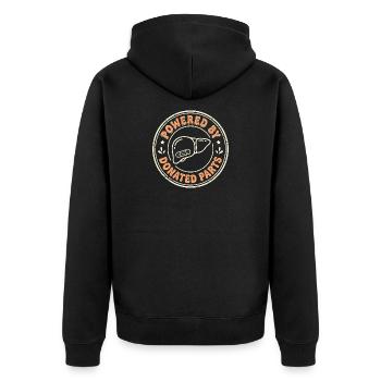 Organ Spender Leber Organspender Leberspende - Unisex Premium Bio Zip Hoodie - Schwarz - Hinten - Nico (187cm)