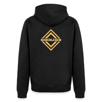 Berufung Bodenleger - Unisex Premium Bio Zip Hoodie - Schwarz - Hinten - Nico (187cm)