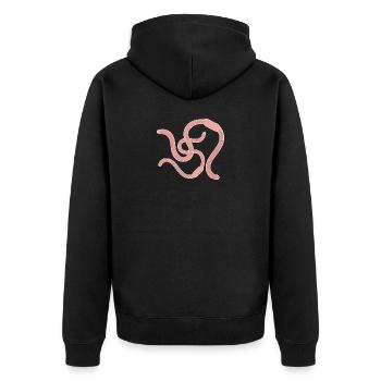 Vers de terre : Animaux de bande dessinée - Veste à capuche bio Premium Unisexe - noir - Dos - Nico (187cm)