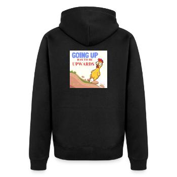 Humour motivant de Drôle de poulet qui monte vers le haut - Veste à capuche bio Premium Unisexe - noir - Dos - Nico (187cm)
