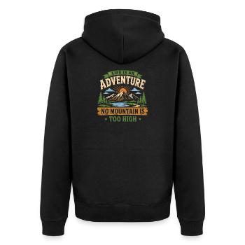 Mountain Hiking Adventure - Unisex Premium Organic Zip Hoodie - black - Back - Nico (187cm)