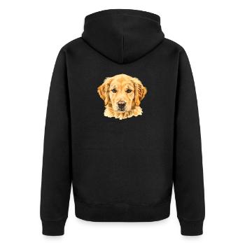 Golden Retriever aquarelle - Veste à capuche bio Premium Unisexe - noir - Dos - Nico (187cm)