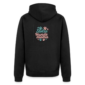 Stolze Hunde Mama - Hunde Liebe - Unisex Premium Bio Zip Hoodie - Schwarz - Hinten - Nico (187cm)