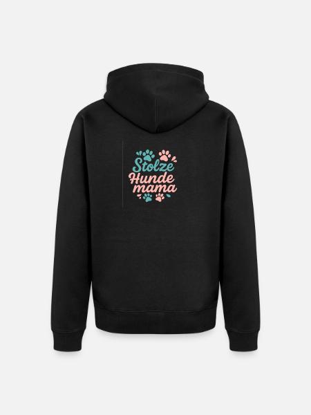 Stolze Hunde Mama - Hunde Liebe - Unisex Premium Bio Zip Hoodie - Schwarz