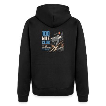 Trail Running - Club du 100 miles - Veste à capuche bio Premium Unisexe - noir - Dos - Nico (187cm)