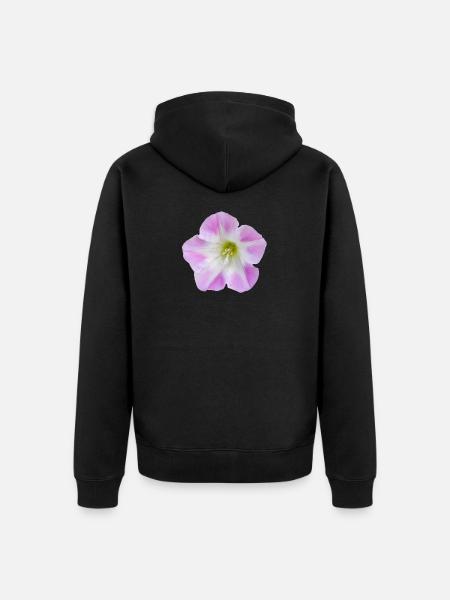 Pink_Field_Bindweed_Morning_Glory_Flower - Unisex Premium Organic Zip Hoodie - black